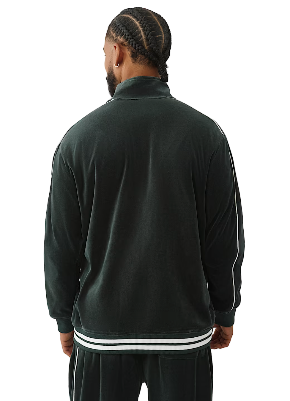 True Religion Logo Patch Velour Track Jacket