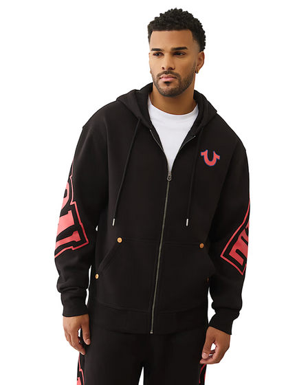True Religion Arched Logo Zip Hoodie