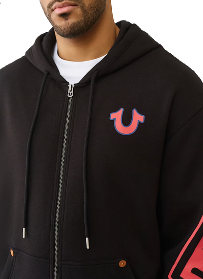 True Religion Arched Logo Zip Hoodie