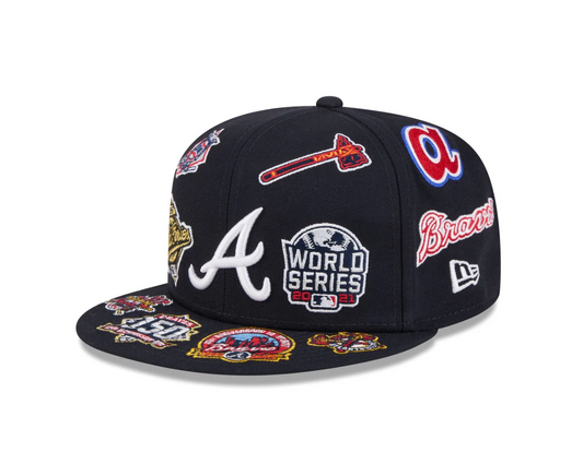 New Era 59Fifty Atlanta Braves All Over Logo Fitted Cap