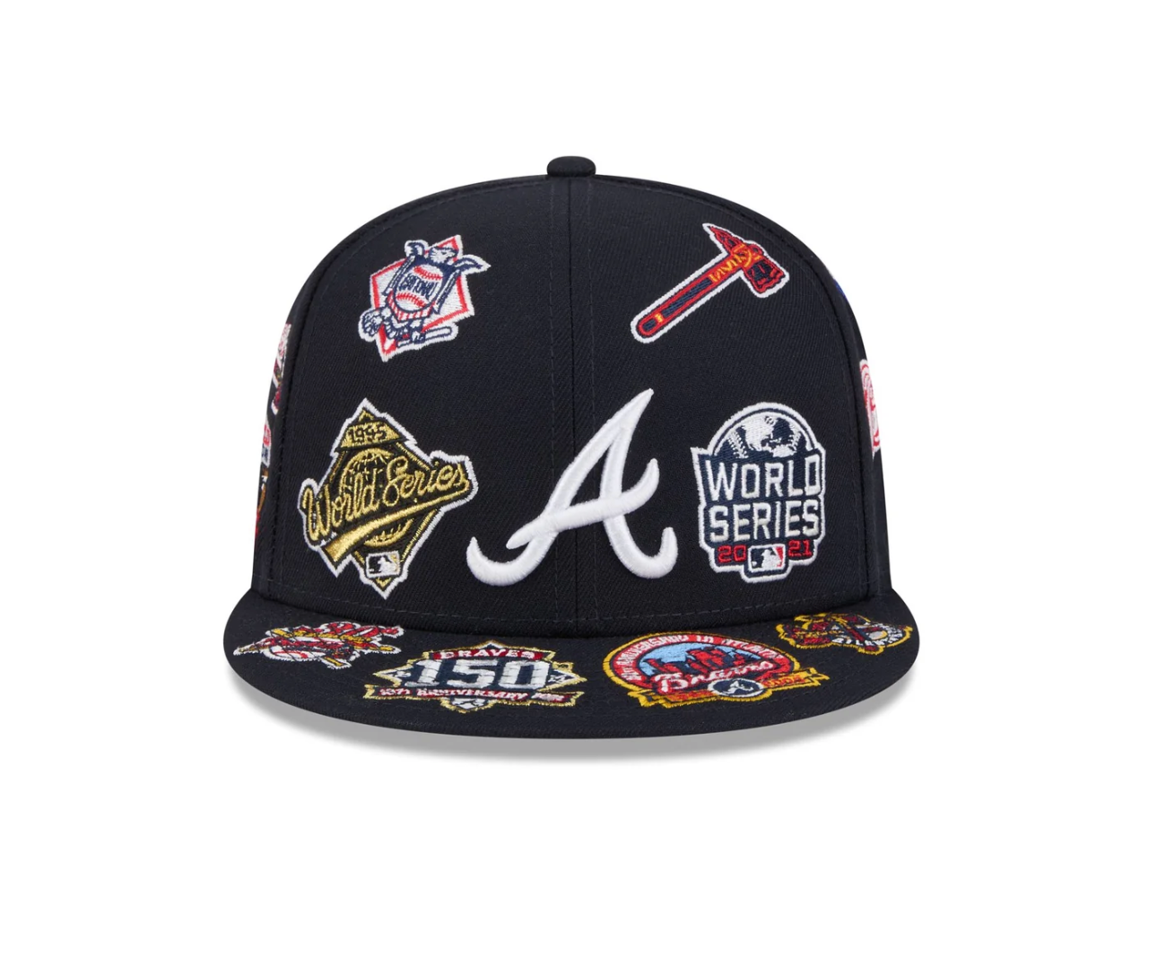 New Era 59Fifty Atlanta Braves All Over Logo Fitted Cap