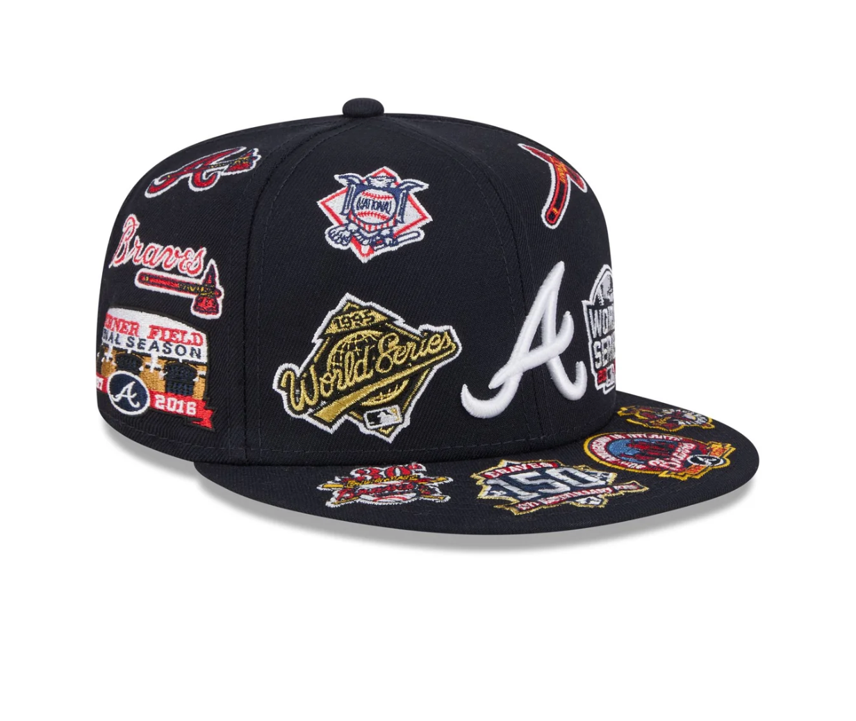 New Era 59Fifty Atlanta Braves All Over Logo Fitted Cap
