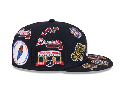 New Era 59Fifty Atlanta Braves All Over Logo Fitted Cap