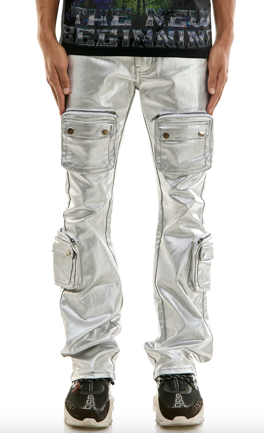 KDNK Cargo Skinny Flare Jeans