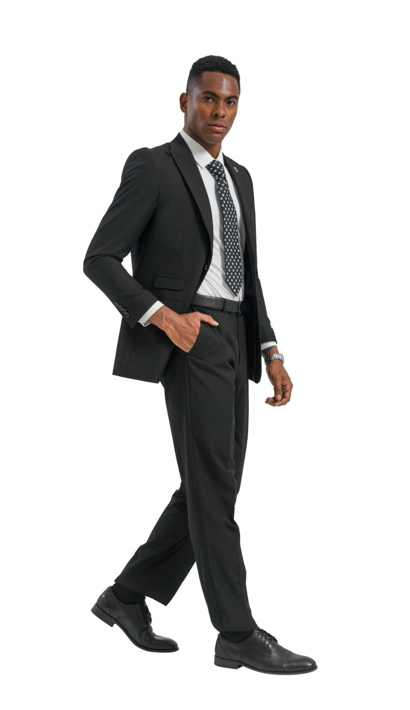 Stacy Adams Solid 2pc. Wide Leg Suit – SM085W