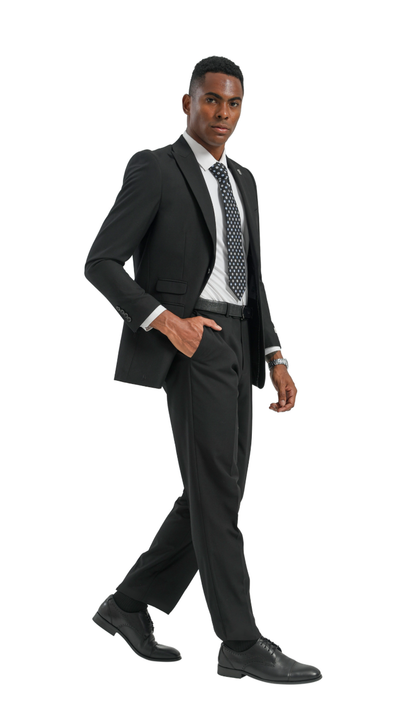 Stacy Adams Solid 2pc. Wide Leg Suit – SM085W