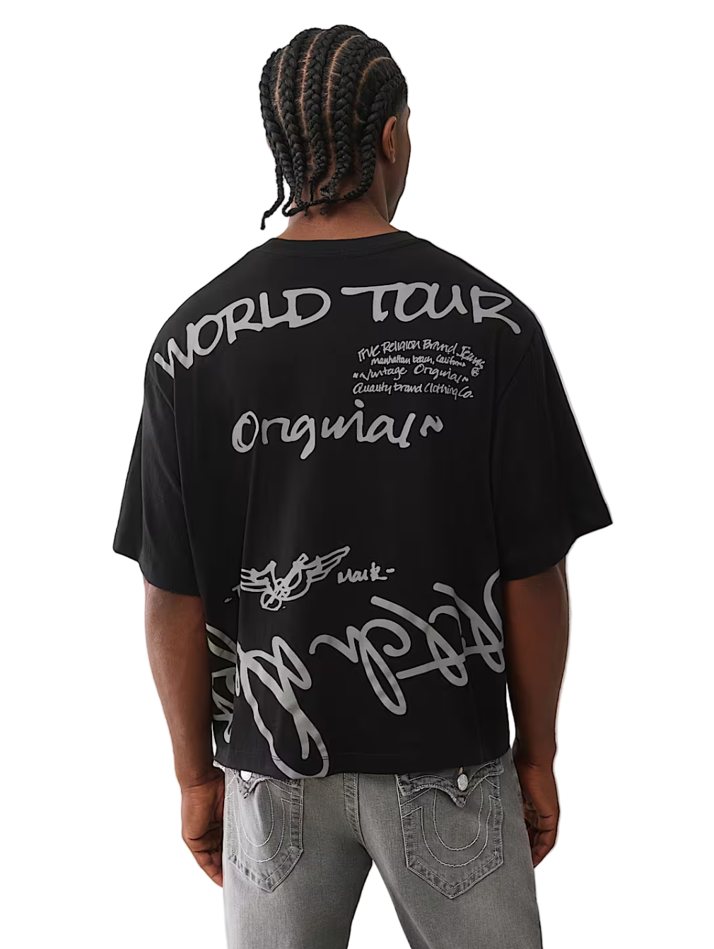 True Religion World Tour Script Boxy Tee
