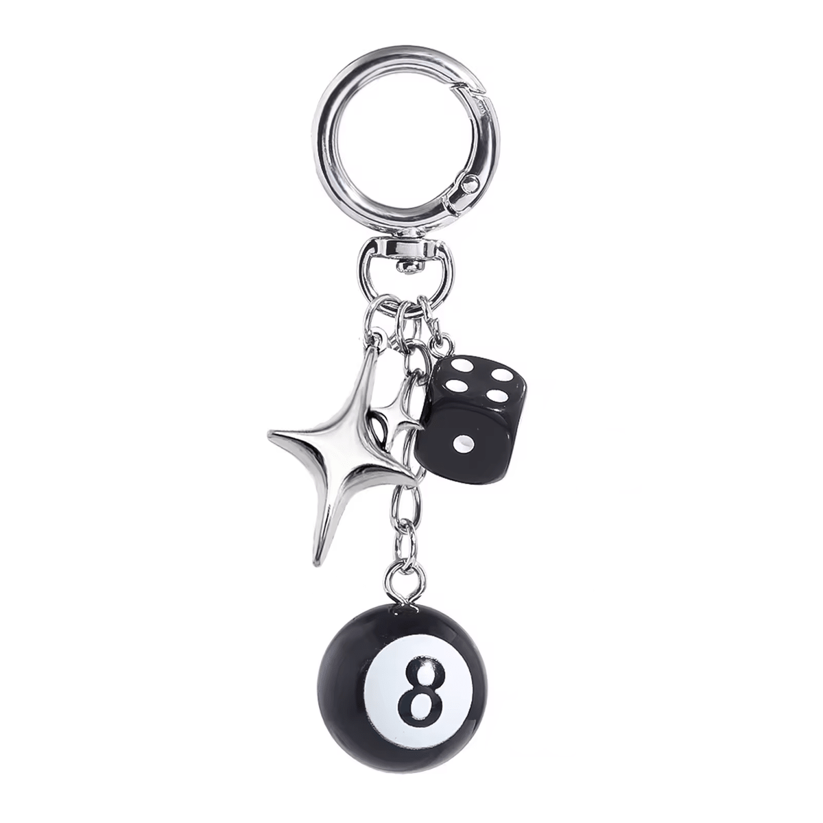 Ad Astra 8 Ball Dice Charm from On Time Fashions – Key Chain by Midnight Black, Birmingham AL’s 1 fashion store and premier destination for streetwear, suits, kids fashion, and big & tall
