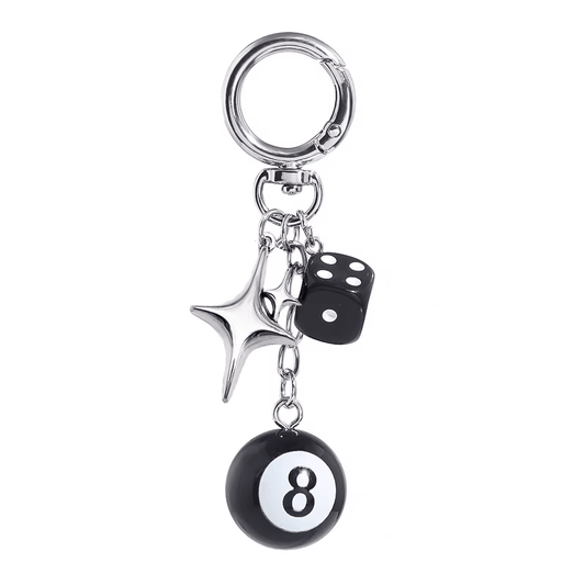 Ad Astra 8 Ball Dice Charm from On Time Fashions – Key Chain by Midnight Black, Birmingham AL’s 1 fashion store and premier destination for streetwear, suits, kids fashion, and big & tall