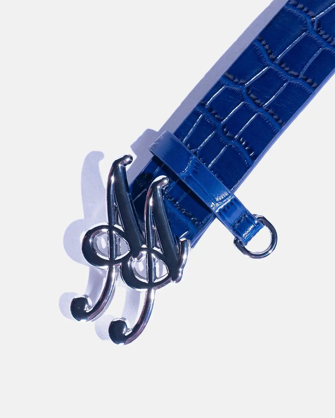 Ad Astra Caiman belt in blue, buckle and D-ring detail
