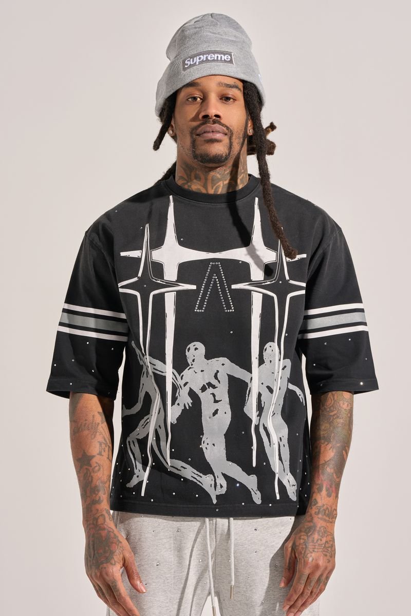 Aologne MVP Black Wash Tee from On Time Fashions – T-Shirt by Aologne, Birmingham AL’s 1 fashion store and premier destination for streetwear, suits, kids fashion, and big & tall