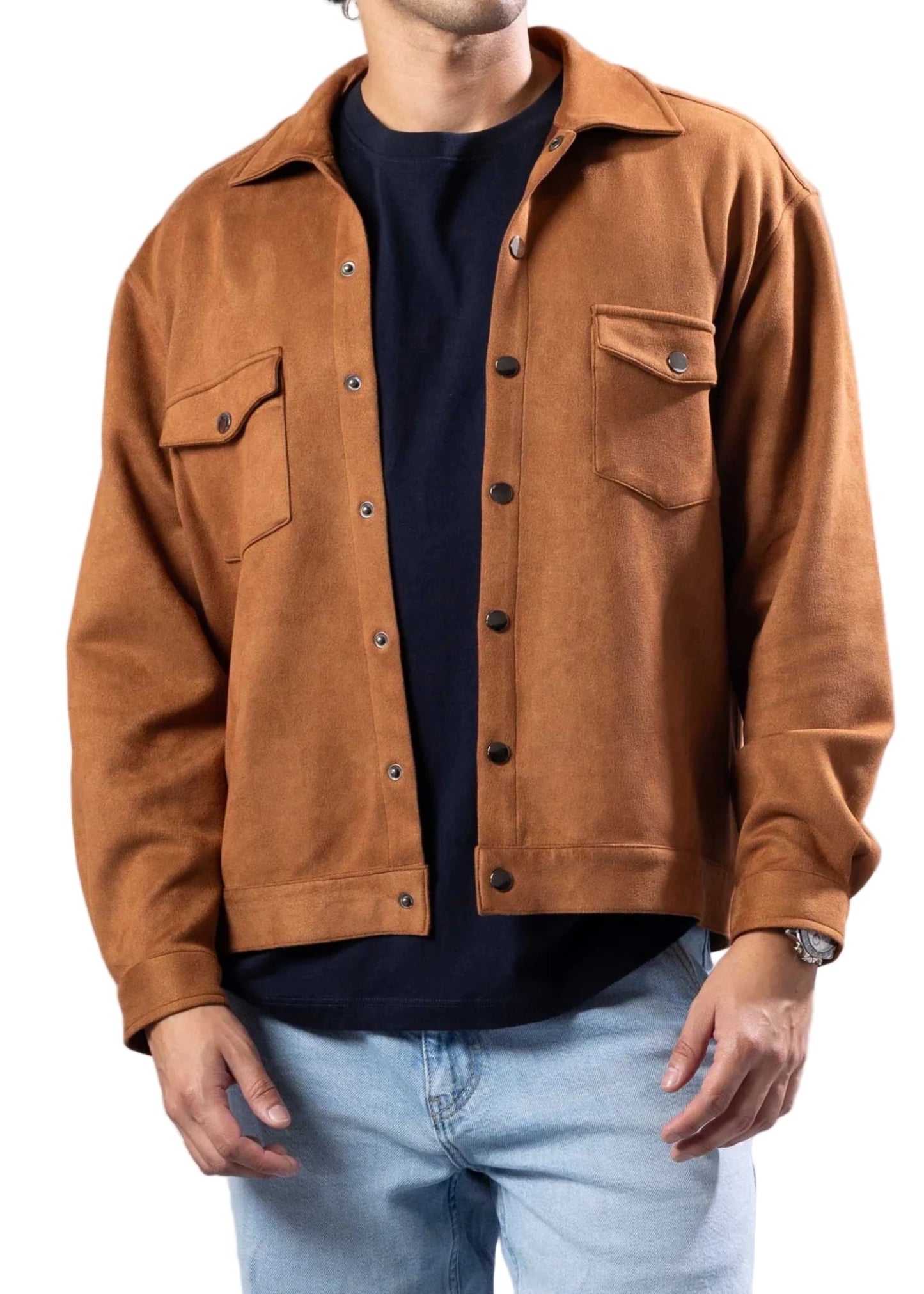 Bespoke Moda Suede Shacket from On Time Fashions – Hoodie by NEO NYC INC, Birmingham AL’s 1 fashion store and premier destination for streetwear, suits, kids fashion, and big & tall