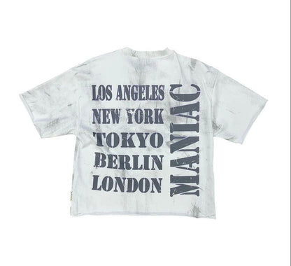 BKYS "Maniac" French Terry Cropped Tee from On Time Fashions – T-shirt by BKYS, Birmingham AL’s 1 fashion store and premier destination for streetwear, suits, kids fashion, and big & tall