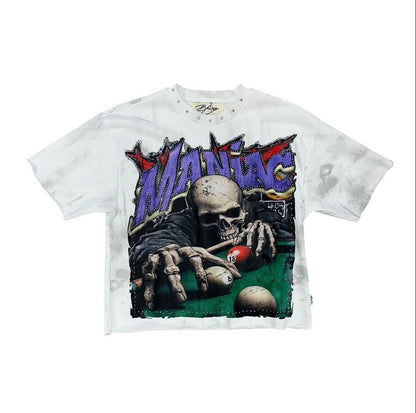BKYS "Maniac" French Terry Cropped Tee from On Time Fashions – T-shirt by BKYS, Birmingham AL’s 1 fashion store and premier destination for streetwear, suits, kids fashion, and big & tall