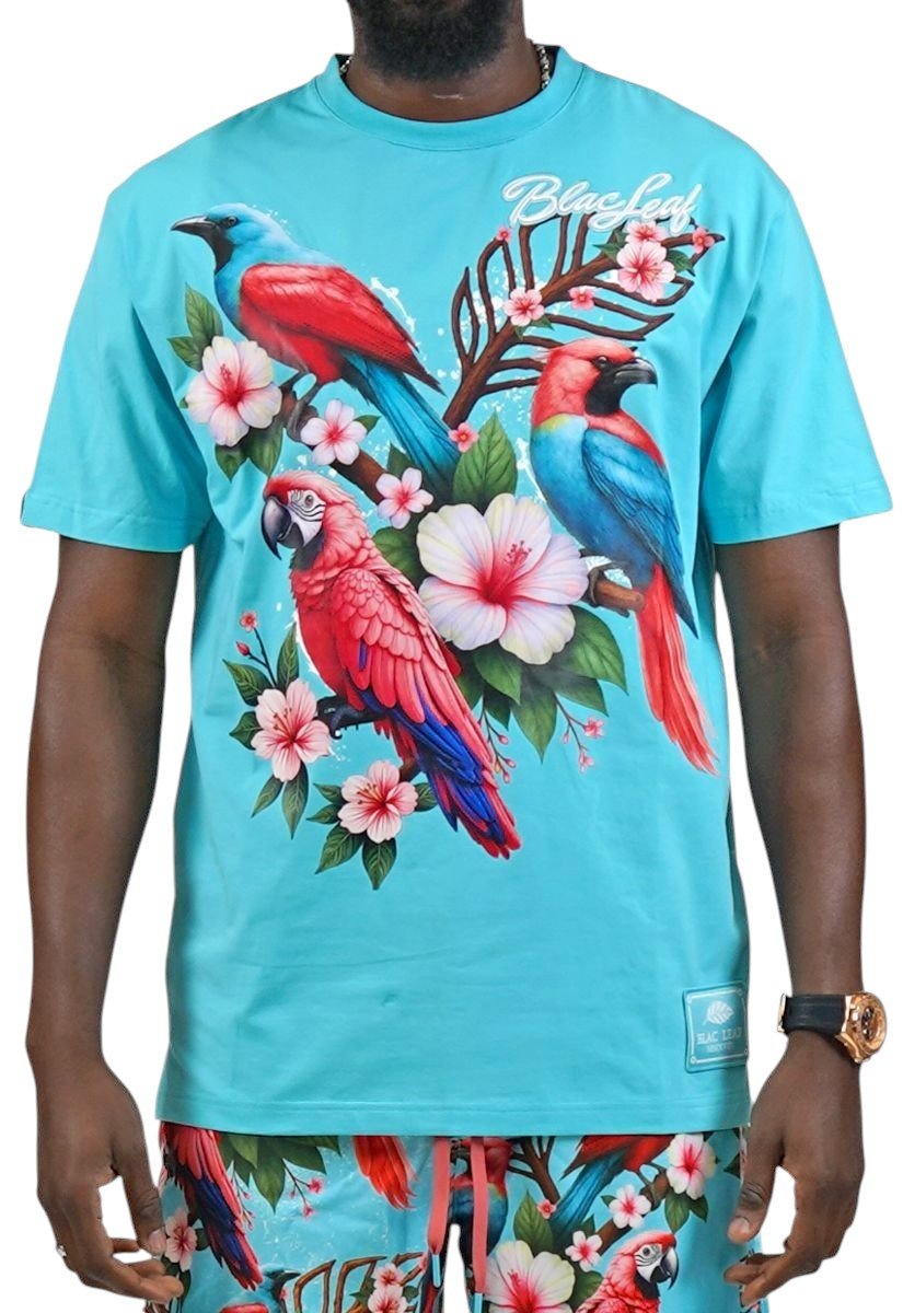 Blac Leaf Tropical Arrangement T-Shirt from On Time Fashions – T-shirt by Blac Leaf, Birmingham AL’s 1 fashion store and premier destination for streetwear, suits, kids fashion, and big & tall