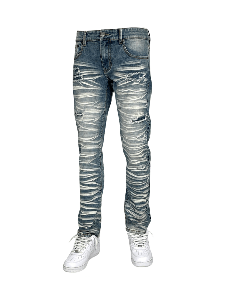 Blind Trust Slashed Washed Jeans from On Time Fashions – Jeans by Access Apparel Inc., Birmingham AL’s 1 fashion store and premier destination for streetwear, suits, kids fashion, and big & tall