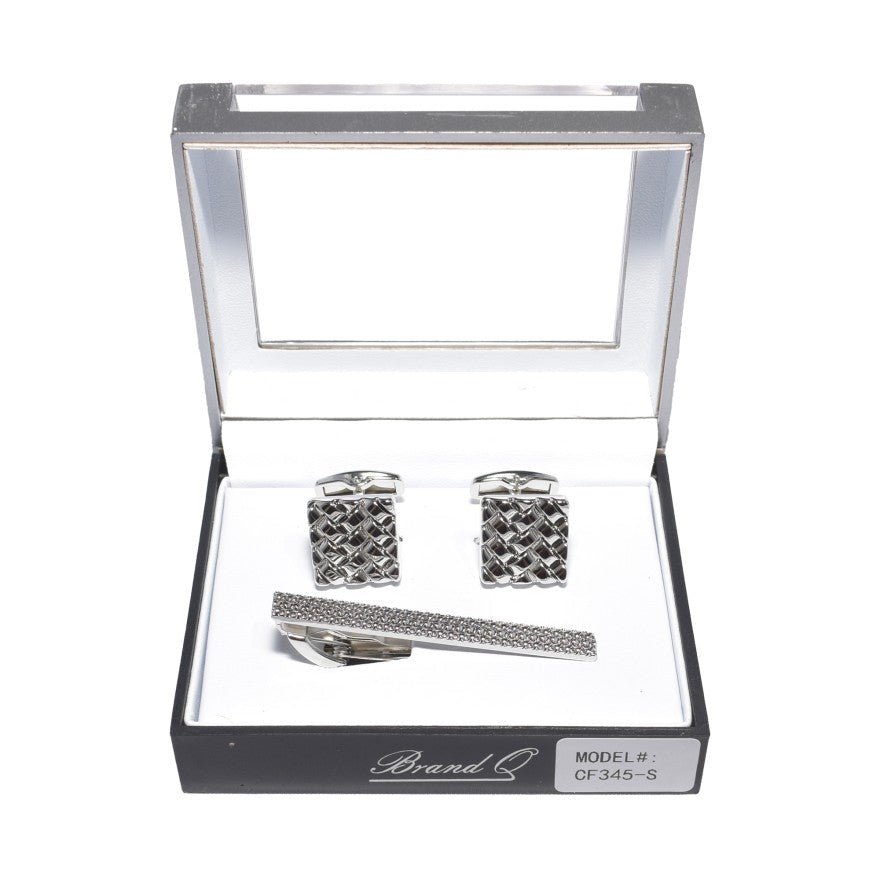 Brand Q Cufflinks and Tie Clip – CF345 from On Time Fashions – Cufflinks With Tie Clip by Brand Q, Birmingham AL’s 1 fashion store and premier destination for streetwear, suits, kids fashion, and big & tall