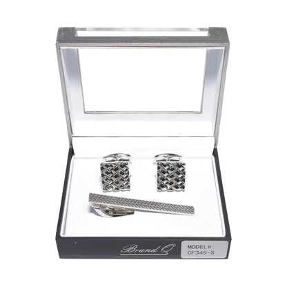Brand Q Cufflinks and Tie Clip – CF345 from On Time Fashions – Cufflinks With Tie Clip by Brand Q, Birmingham AL’s 1 fashion store and premier destination for streetwear, suits, kids fashion, and big & tall