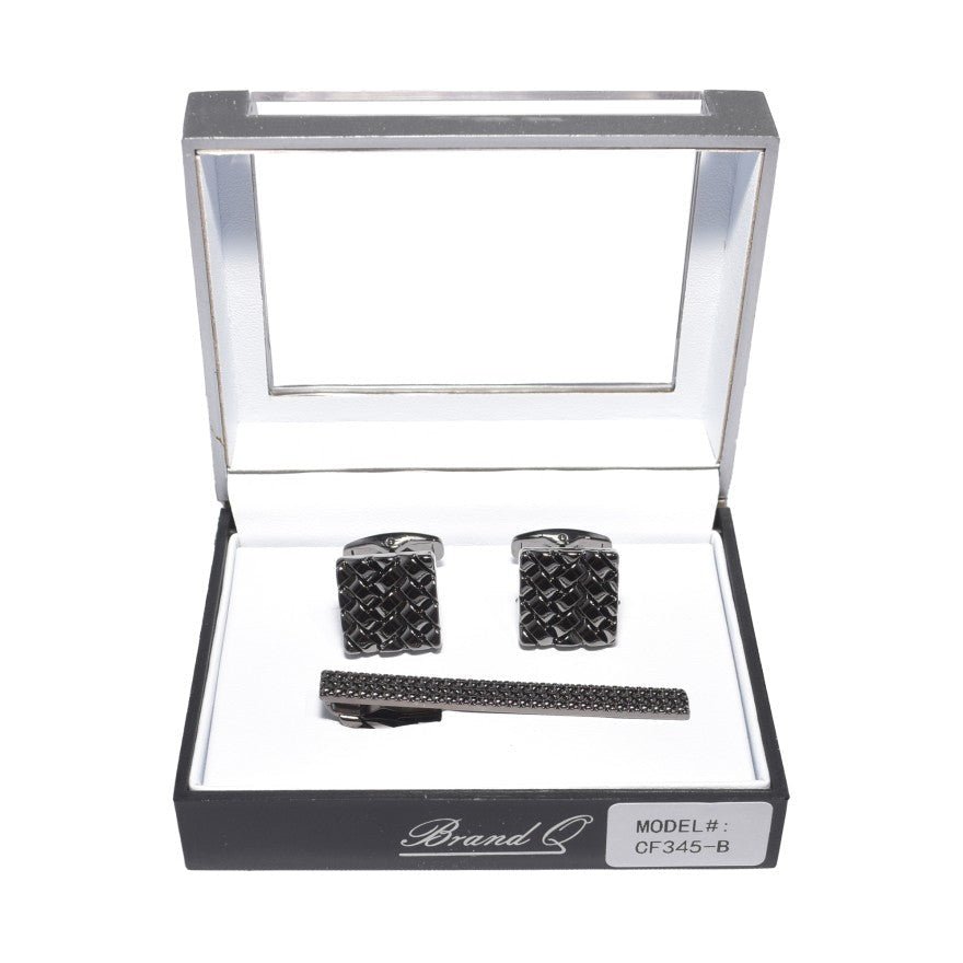 Brand Q Cufflinks and Tie Clip – CF345 from On Time Fashions – Cufflinks With Tie Clip by Brand Q, Birmingham AL’s 1 fashion store and premier destination for streetwear, suits, kids fashion, and big & tall