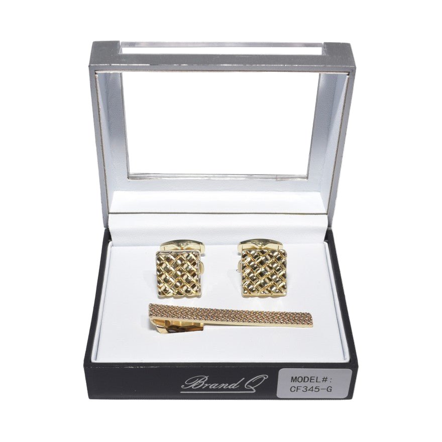 Brand Q Cufflinks and Tie Clip – CF345 from On Time Fashions – Cufflinks With Tie Clip by Brand Q, Birmingham AL’s 1 fashion store and premier destination for streetwear, suits, kids fashion, and big & tall