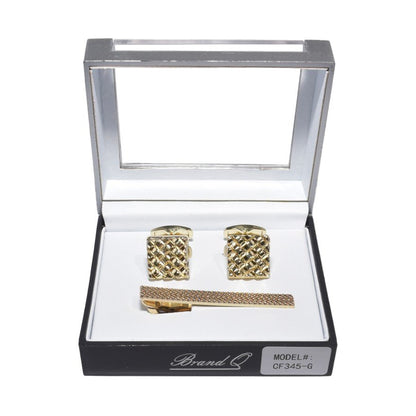 Brand Q Cufflinks and Tie Clip – CF345 from On Time Fashions – Cufflinks With Tie Clip by Brand Q, Birmingham AL’s 1 fashion store and premier destination for streetwear, suits, kids fashion, and big & tall