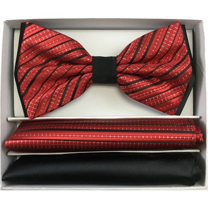 Brand Q Pre-tied 3 Tone Bow Ties & 2 Hankies – BT2T108 from On Time Fashions – Bow Tie With Hankie by Brand Q, Birmingham AL’s 1 fashion store and premier destination for streetwear, suits, kids fashion, and big & tall