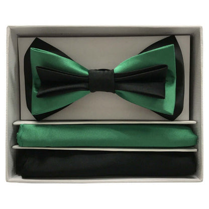 Brand Q Pre-tied 3 Tone Bow Ties & 2 Hankies – BT3T100 from On Time Fashions – Bow Tie With Hankie by Brand Q, Birmingham AL’s 1 fashion store and premier destination for streetwear, suits, kids fashion, and big & tall