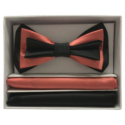 Brand Q Pre-tied 3 Tone Bow Ties & 2 Hankies – BT3T100 from On Time Fashions – Bow Tie With Hankie by Brand Q, Birmingham AL’s 1 fashion store and premier destination for streetwear, suits, kids fashion, and big & tall