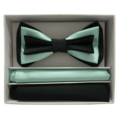 Brand Q Pre-tied 3 Tone Bow Ties & 2 Hankies – BT3T100 from On Time Fashions – Bow Tie With Hankie by Brand Q, Birmingham AL’s 1 fashion store and premier destination for streetwear, suits, kids fashion, and big & tall