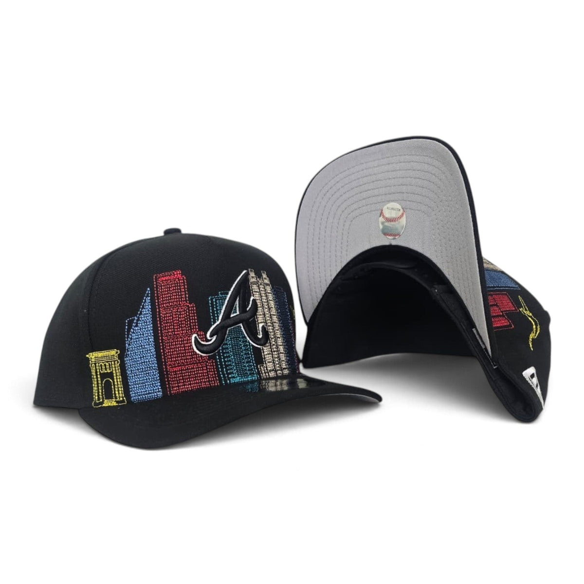 New Era Atlanta Braves Skyline black 9FIFTY A-Frame snapback – gray undervisor product photograph