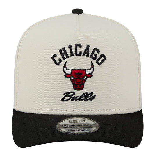 New Era Chicago Bulls Arched cream and black 9FIFTY A-Frame snapback – front product photograph