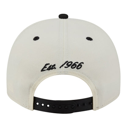 New Era Chicago Bulls Arched cream and black 9FIFTY A-Frame snapback – rear Est. 1966 embroidery and snapback closure product photograph