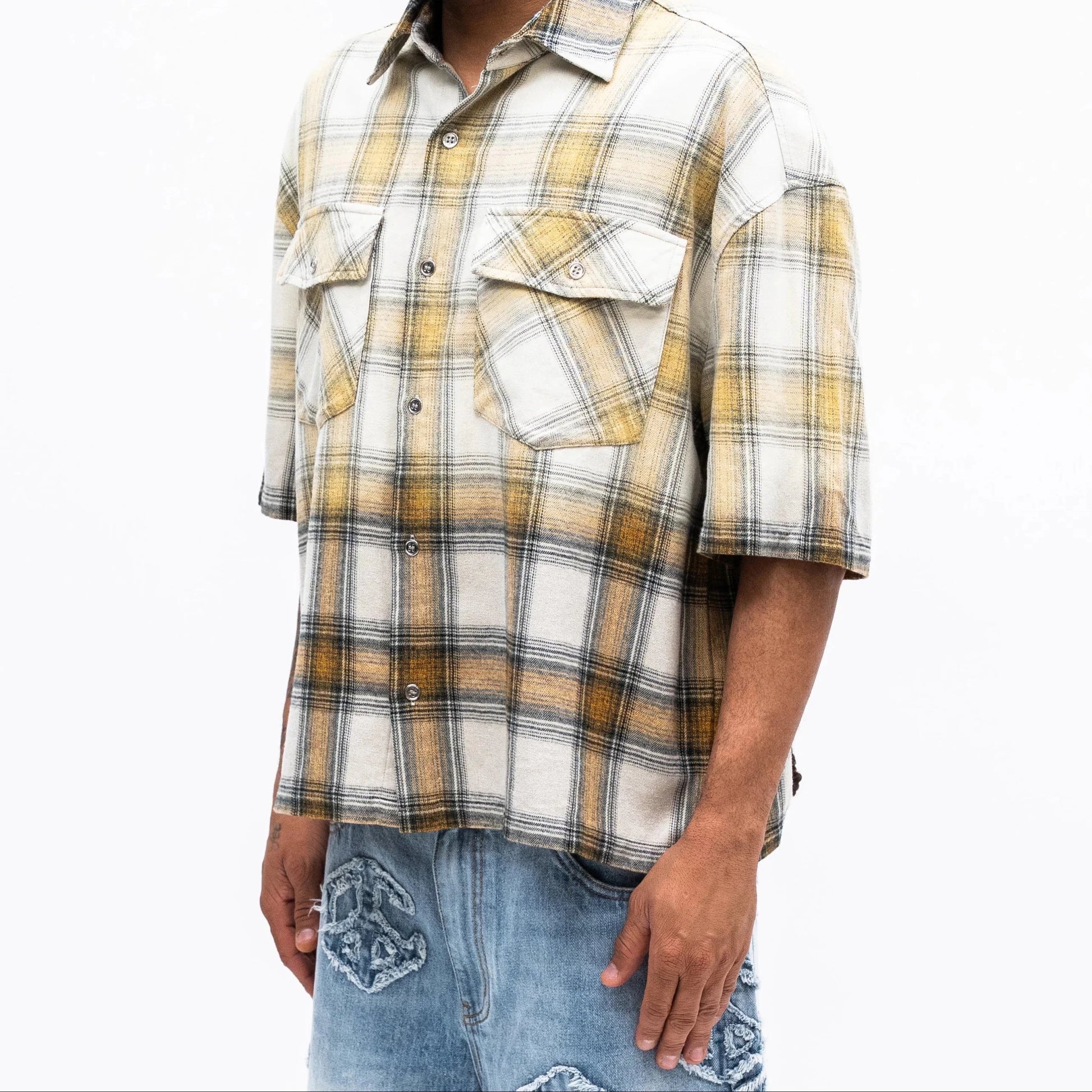 Campus Goods Saint Sun Fade Flannel from On Time Fashions – Shirt by Campus Goods, Birmingham AL’s 1 fashion store and premier destination for streetwear, suits, kids fashion, and big & tall