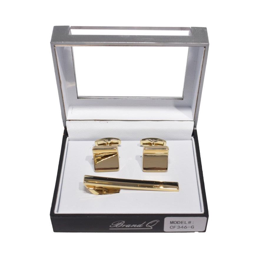 Brand Q Cufflinks & Standard Tie Clip – CF346