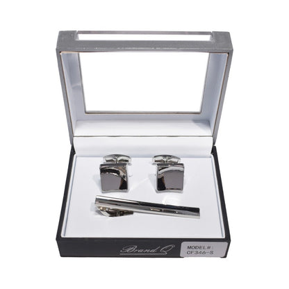 Brand Q Cufflinks & Standard Tie Clip – CF346