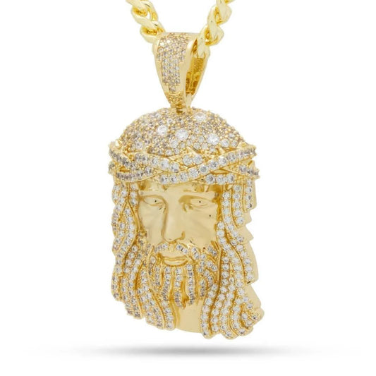 King Ice Christ Head Necklace