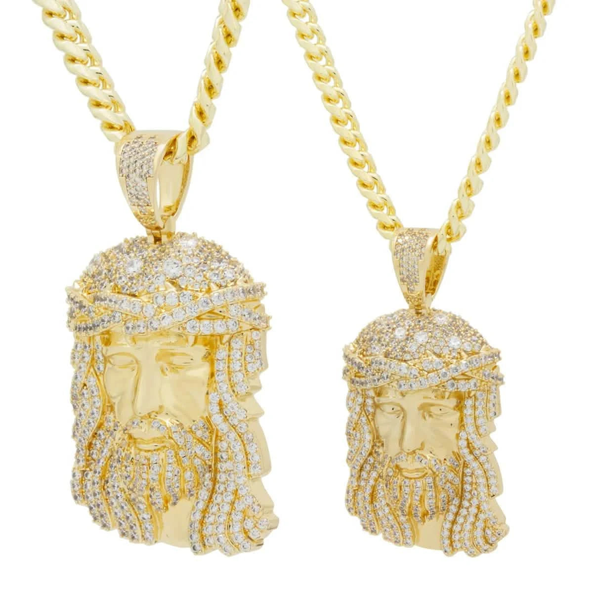 King Ice Christ Head Necklace