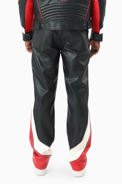 Smoke Rise Club Circuit Racing PU Pants in Red back view