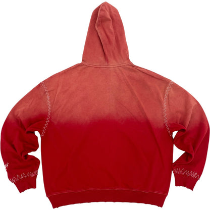 Concept LA Peace Zip Hoodie in Red Wash back view