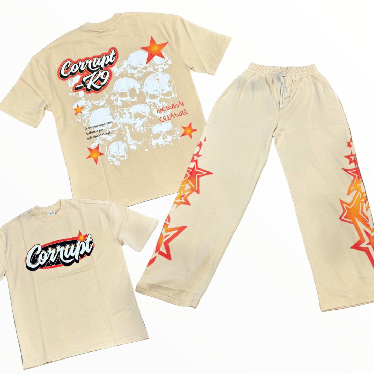 Corrupt K-9 No Glory Set from On Time Fashions – Streetwear Pants Set by Corrupt K-9, Birmingham AL’s 1 fashion store and premier destination for streetwear, suits, kids fashion, and big & tall