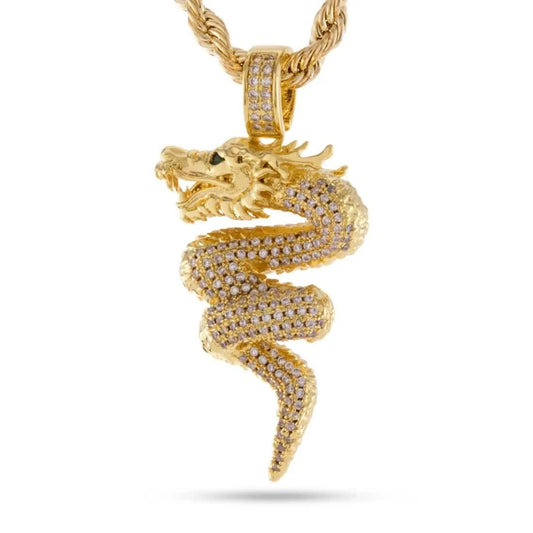 King Ice Double Dragon Necklace