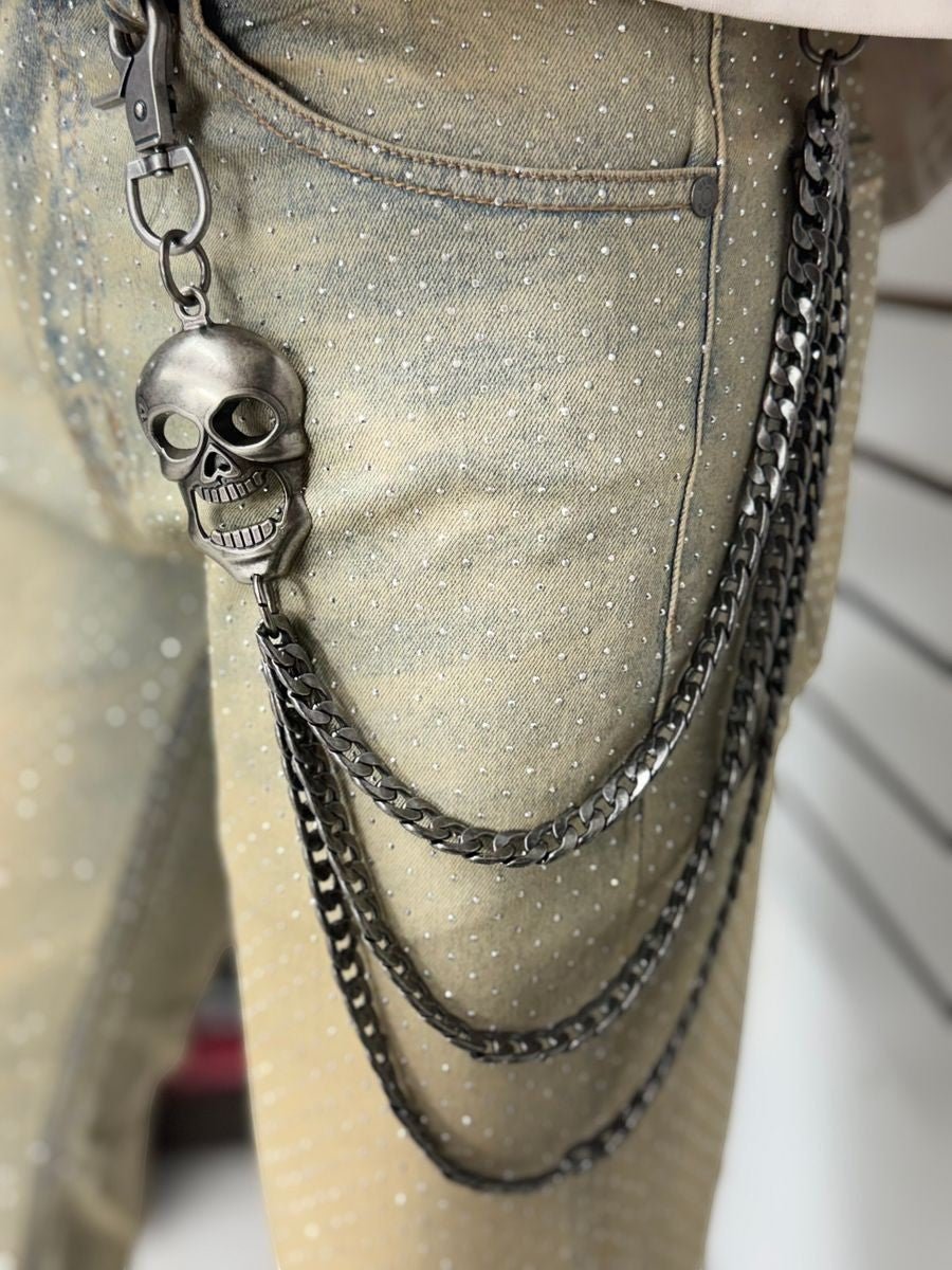 Drunz 3D Skull Wallet Chain from On Time Fashions – Jean Chain by Drunz, Birmingham AL’s 1 fashion store and premier destination for streetwear, suits, kids fashion, and big & tall