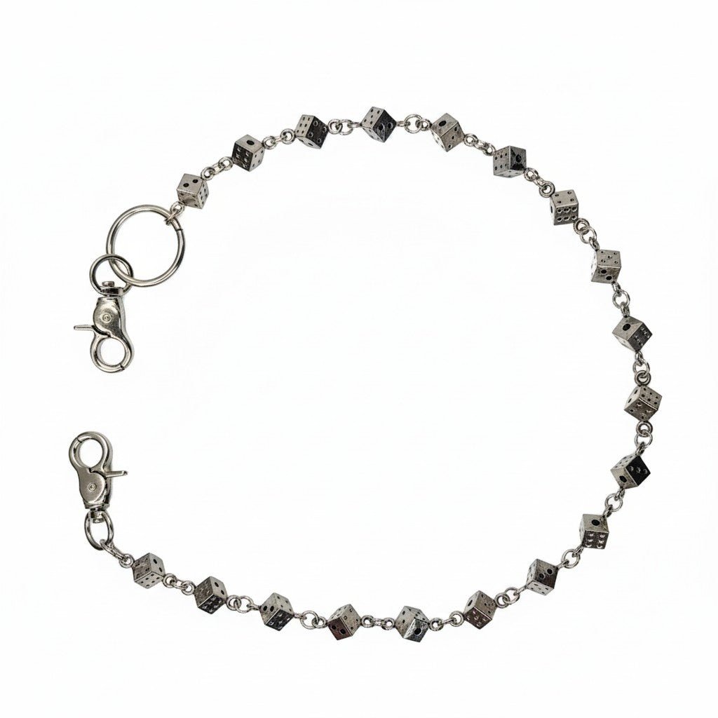 Drunz Metal Dice Wallet Chain from On Time Fashions – Jean Chain by Drunz, Birmingham AL’s 1 fashion store and premier destination for streetwear, suits, kids fashion, and big & tall