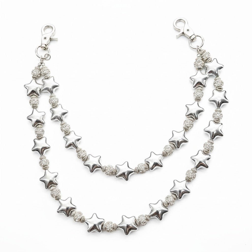 Drunz Silver Star Ice Chain from On Time Fashions – Jean Chain by Drunz, Birmingham AL’s 1 fashion store and premier destination for streetwear, suits, kids fashion, and big & tall