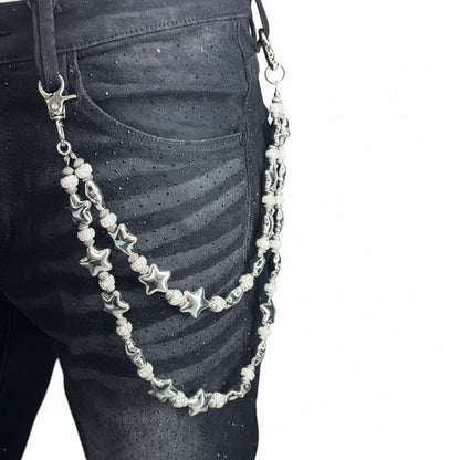 Drunz Silver Star Ice Chain from On Time Fashions – Jean Chain by Drunz, Birmingham AL’s 1 fashion store and premier destination for streetwear, suits, kids fashion, and big & tall