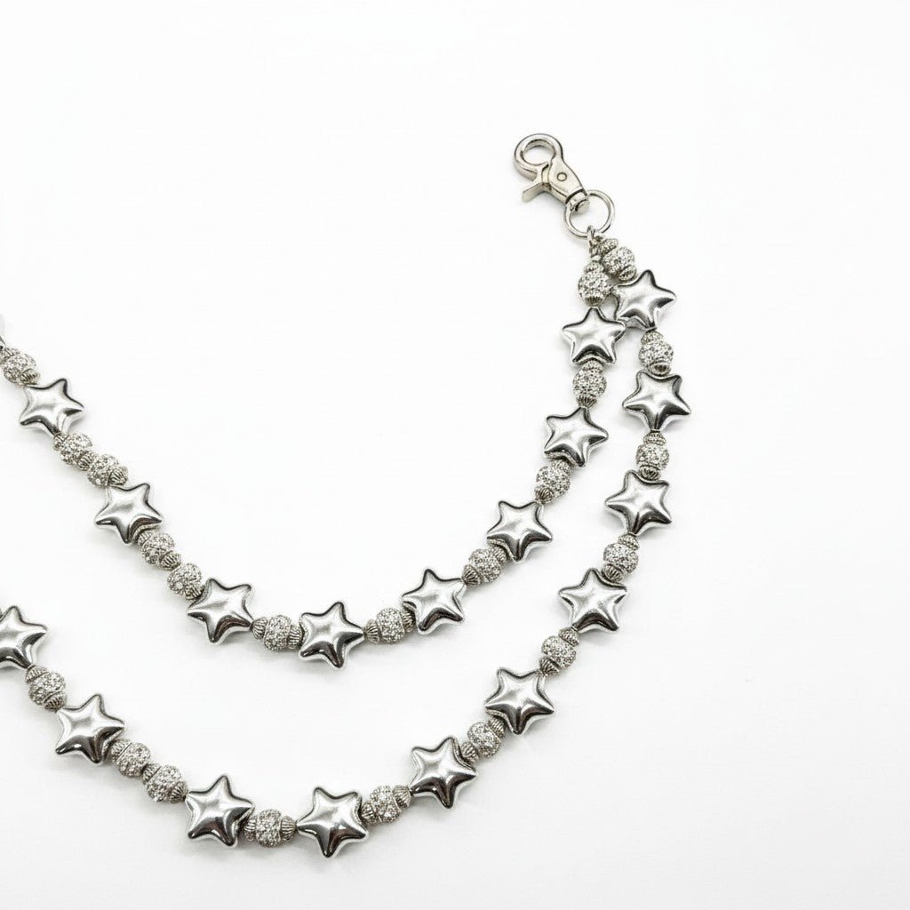 Drunz Silver Star Ice Chain from On Time Fashions – Jean Chain by Drunz, Birmingham AL’s 1 fashion store and premier destination for streetwear, suits, kids fashion, and big & tall