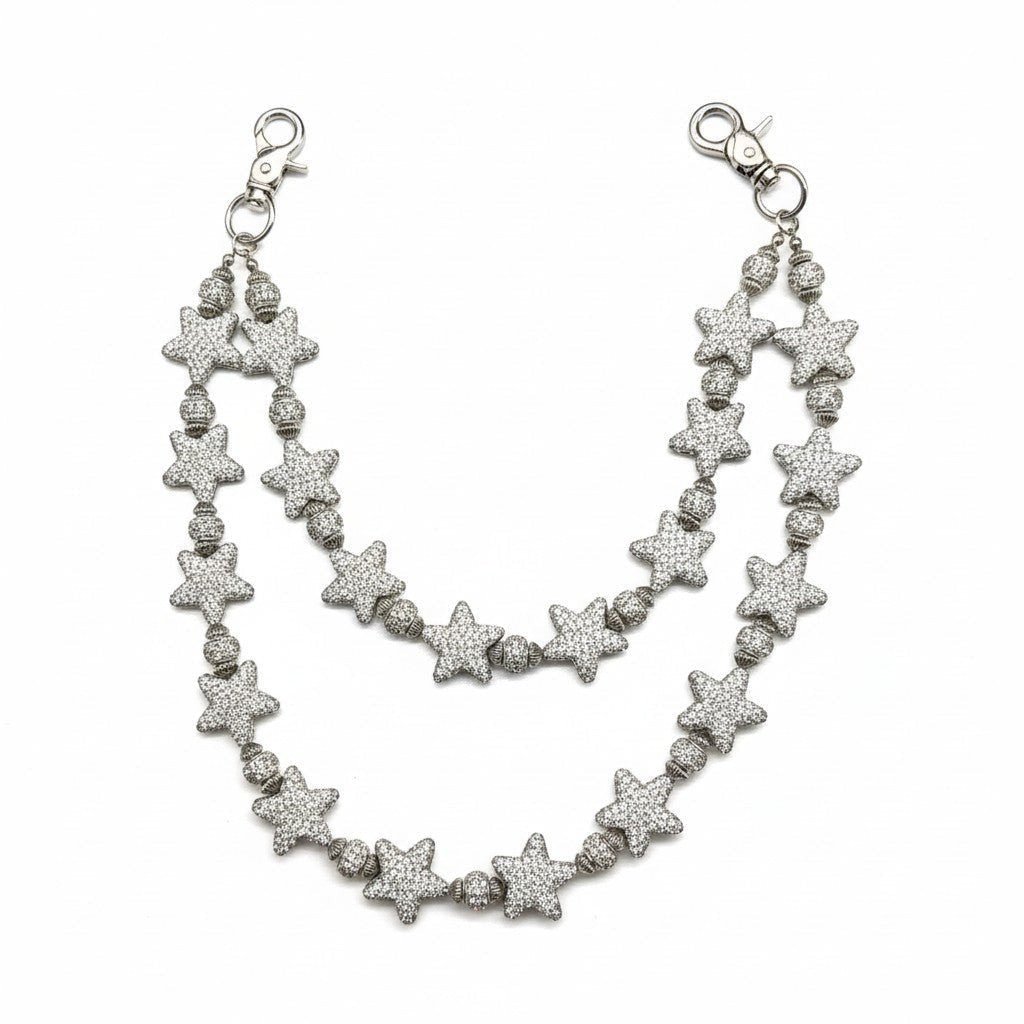 Drunz White Star Ice Chain from On Time Fashions – Jean Chain by Drunz, Birmingham AL’s 1 fashion store and premier destination for streetwear, suits, kids fashion, and big & tall