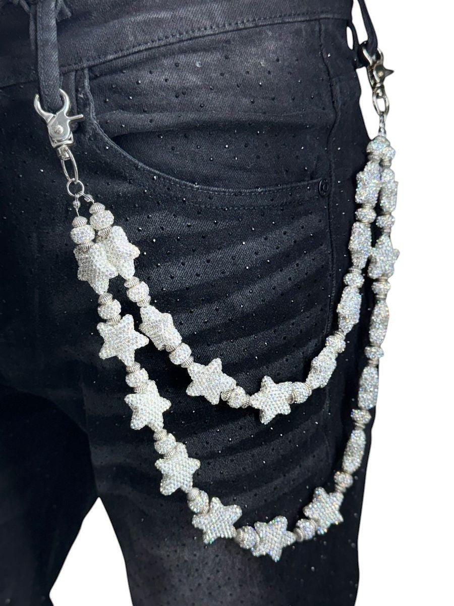 Drunz White Star Ice Chain from On Time Fashions – Jean Chain by Drunz, Birmingham AL’s 1 fashion store and premier destination for streetwear, suits, kids fashion, and big & tall