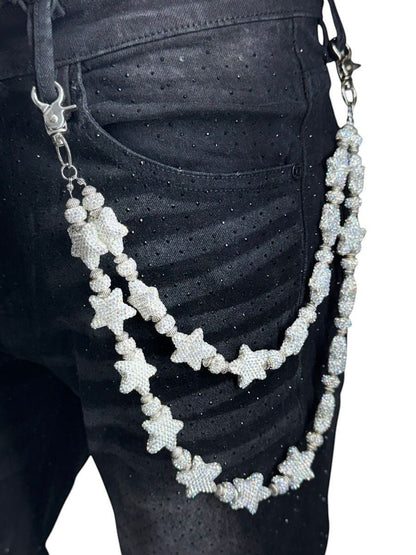 Drunz White Star Ice Chain from On Time Fashions – Jean Chain by Drunz, Birmingham AL’s 1 fashion store and premier destination for streetwear, suits, kids fashion, and big & tall