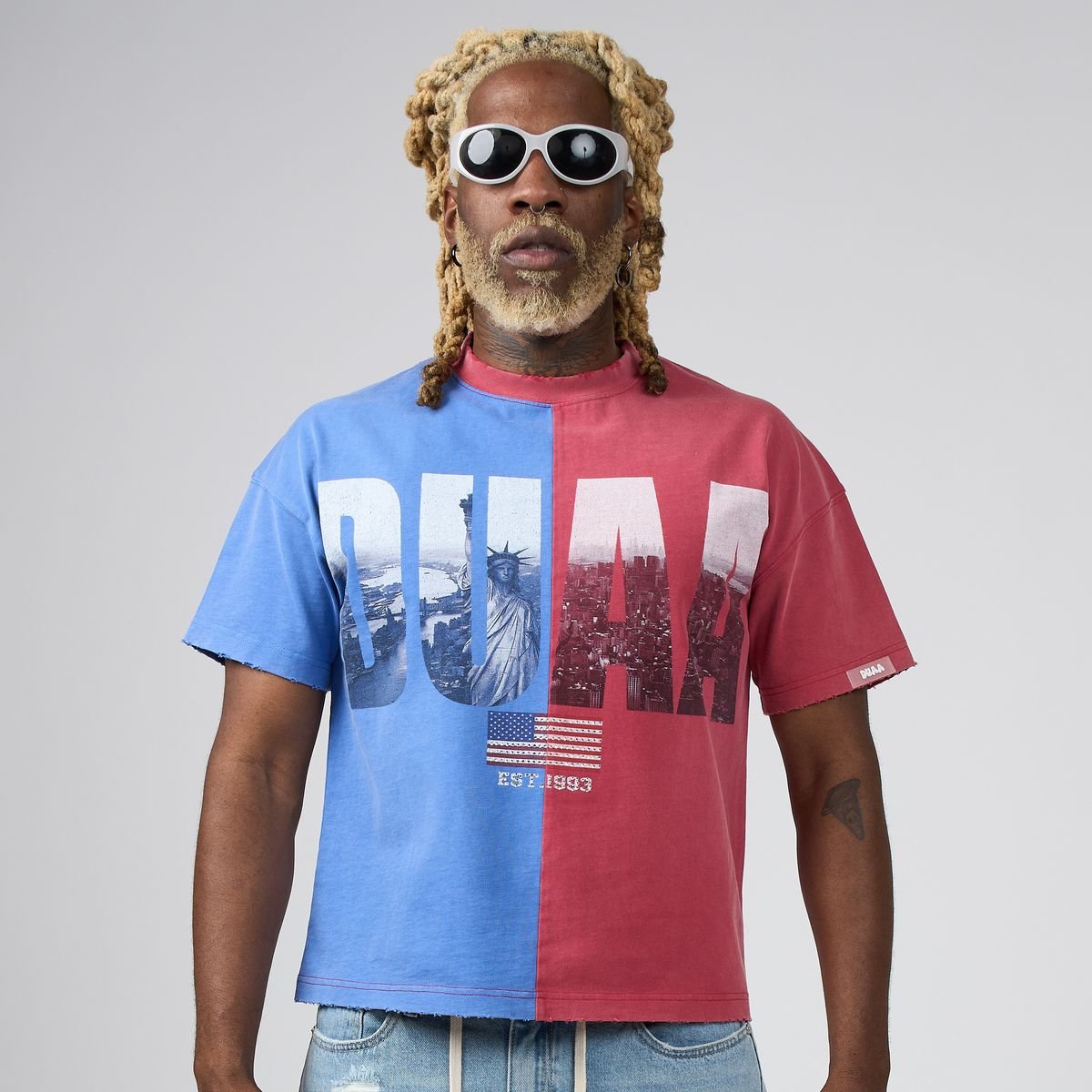 DUAA Block Tee from On Time Fashions – Graphic Tee by DUAA, Birmingham AL’s 1 fashion store and premier destination for streetwear, suits, kids fashion, and big & tall